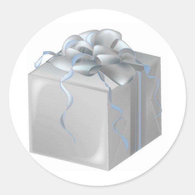 Silver Wedding Gift Classic Round Sticker (Front)