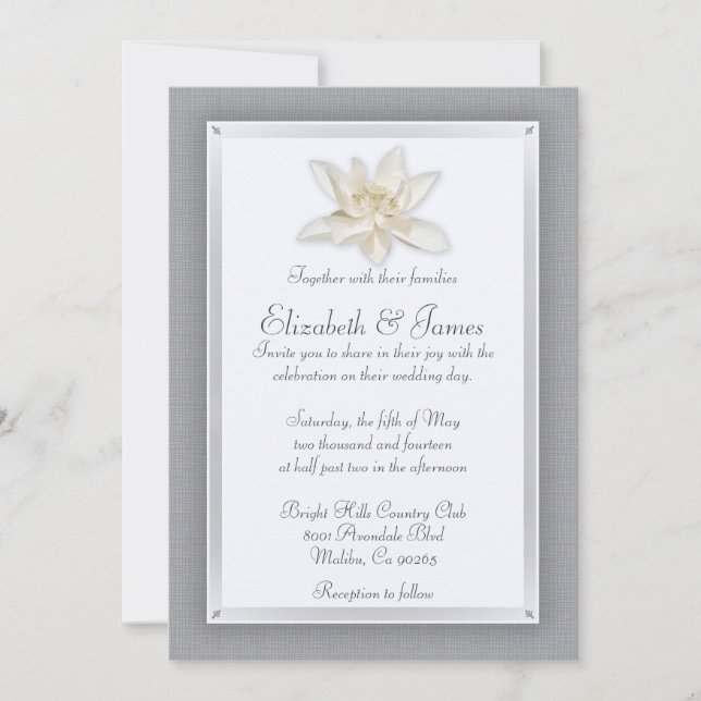 Silver Wedding Invitations (Front)