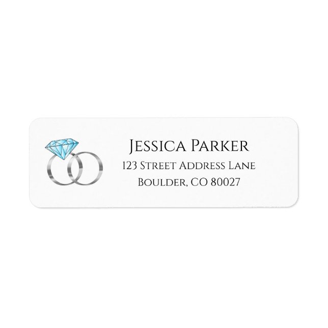 Silver Wedding Rings Engagement Return Address (Front)