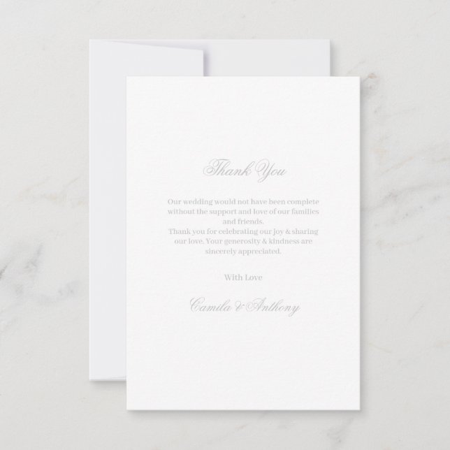 Silver Wedding Thank You Card (Front)