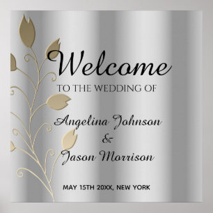 Silver Wedding Welcome Poster