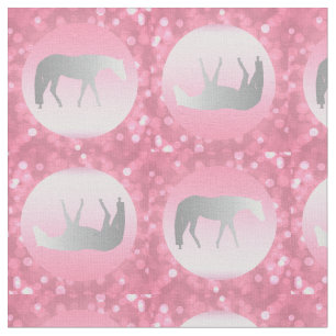 Silver Western Pleasure Horse on Pink Brokeh Fabric