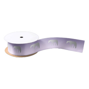 Silver Western Pleasure Horses on Purple Satin Ribbon