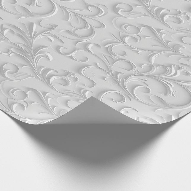Silver White 25th Wedding Anniversary Wrapping Paper (Corner)