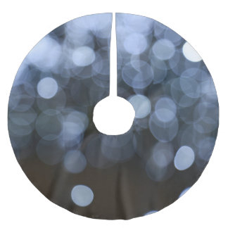 Silver, white bokeh night background. brushed polyester tree skirt