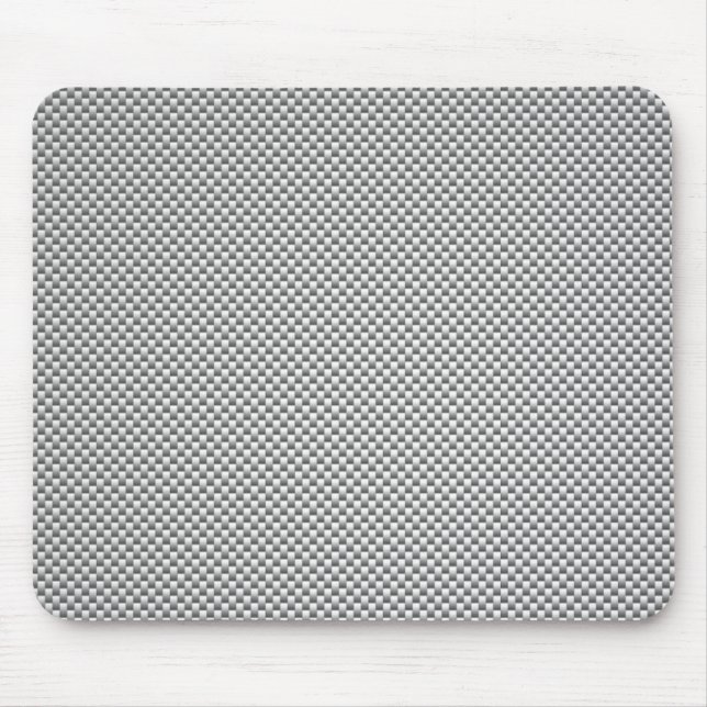 Silver White Carbon Fibre Print Mouse Mat (Front)