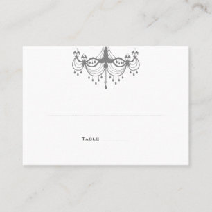 Silver & White Chandelier Place Cards