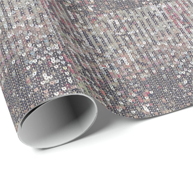 Silver white crystal sequin pattern         wrapping paper (Roll Corner)