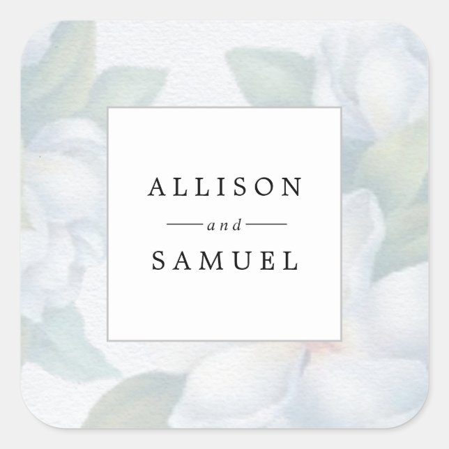 Silver White Dogwood Blossoms Personal Favour Seal (Front)