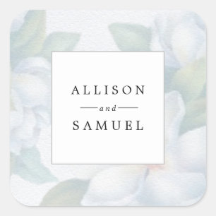 Silver White Dogwood Blossoms Personal Favour Seal