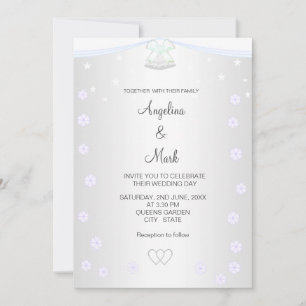 Silver & White Floral Wedding Invitation