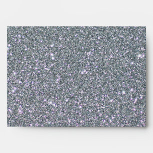 Silver  & White Glitter Confetti Faux Foil Envelope