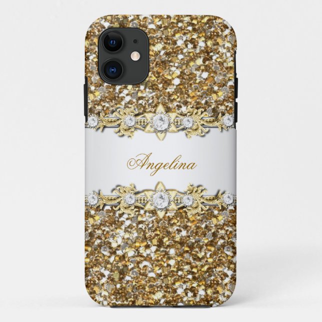 Silver White Gold Diamond Jewel Glitter 2 Case-Mate iPhone Case (Back)