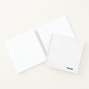 Silver White Graphic Diamonds Sketchbook Journal