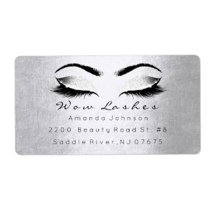 Silver White Gray Glitter Makeup Lashes Extension