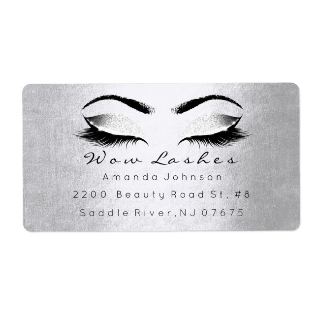 Silver White Gray  Glitter Makeup Lashes Extension (Front)