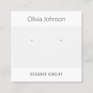 Silver White Jewellery Earring Display Business Ca Square Business Card