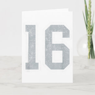 Silver White Number 16 Jersey Player Uniform #16 Card