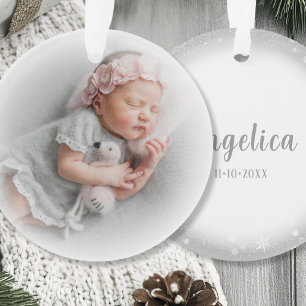 Silver White Photo Ornament
