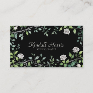 Silver & White Rose Business Card