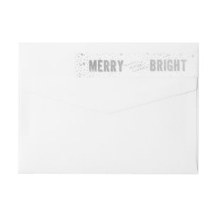 Silver & White Snowflake Merry and Bright Wrap Around Label