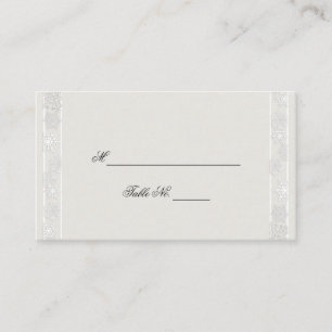 Silver White Snowflake Winter Wedding Place Cards