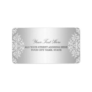 Silver White Vintage Glamour Address Label