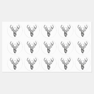Silver Whitetail Deer 1n Style Print