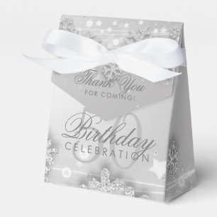 Silver Winter 50th Birthday Thank You Favour Box