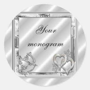 Silver Winter Holiday Wedding Envelope Seals Label