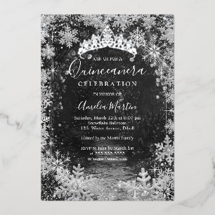 Silver Winter Snowflake Garden Quinceanera