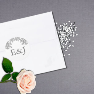 Silver Winter Snowflake Wedding Classic Round Sticker