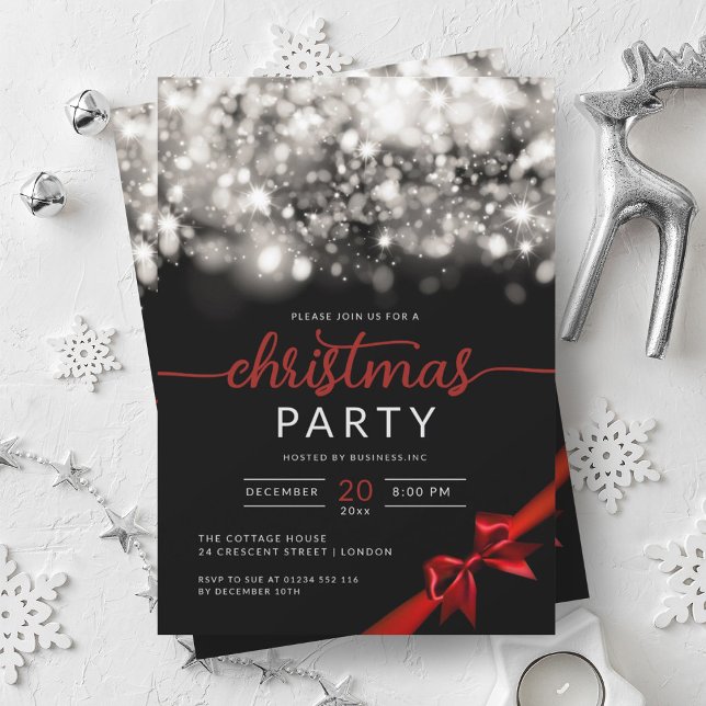 Silver Winter Sparkling Company Xmas Party  Invitation (Silver Winter Sparkling Company Xmas Party Invitation)