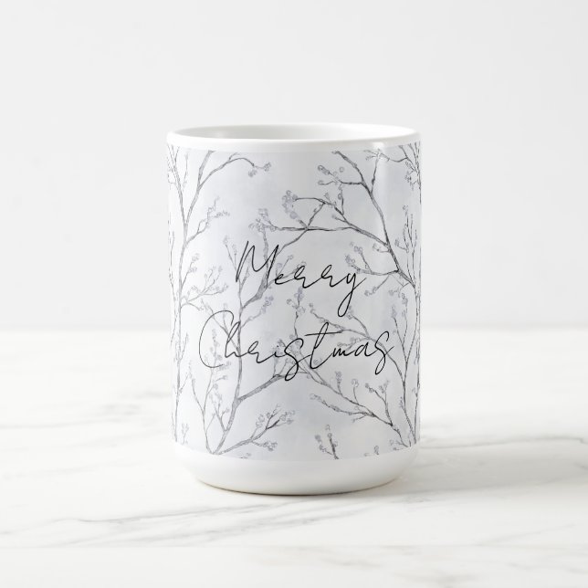 Silver Winter Trees Christmas Coffee Mug (Center)