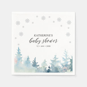 Silver Winter Wonderland Baby Shower Paper Napkin