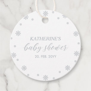 Silver Winter Wonderland Baby Shower Thank you Favour Tags