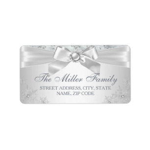 Silver Winter Wonderland Christmas Address Labels