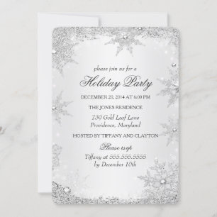 Silver Winter Wonderland Christmas Holiday Party 2 Invitation