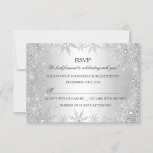 Silver Winter Wonderland Christmas Holiday RSVP