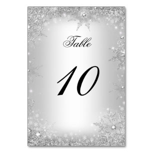 Silver Winter Wonderland Christmas Table Number
