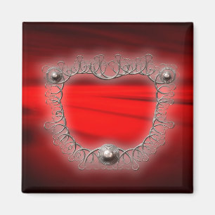 Silver Wireframe Mandelbrot Fractal Magnet