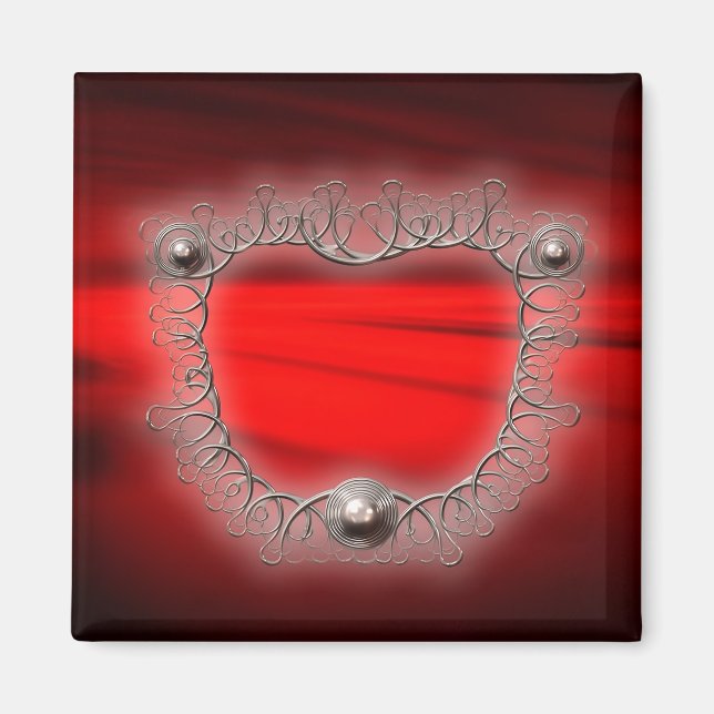 Silver Wireframe Mandelbrot Fractal Magnet (Front)