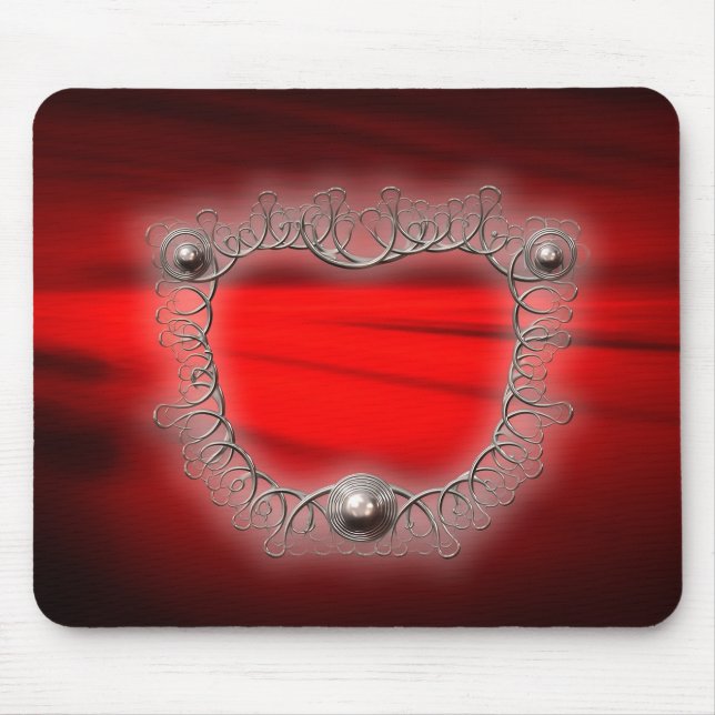 Silver Wireframe Mandelbrot Fractal Mouse Mat (Front)