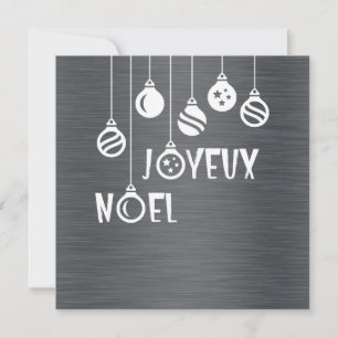 Silver wish card "Joyeux Noel"
