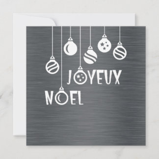 Silver wish card "Joyeux Noel"