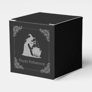 Silver Witch & Cauldron Halloween Favour Box