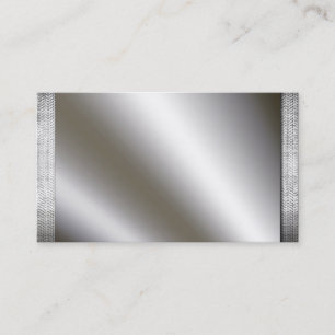 Silver With Metal Borders Business Cards