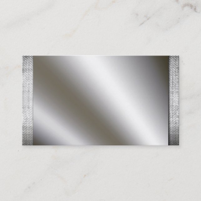 Silver With Metal Borders Business Cards (Front)