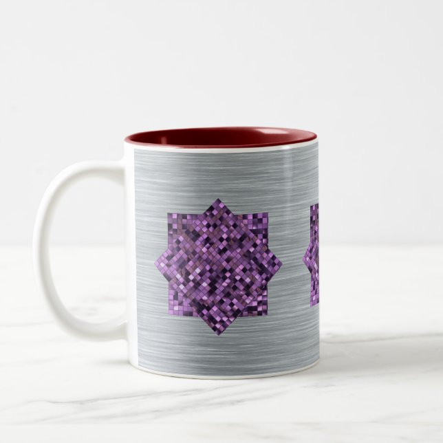 Silver with Purple Two-Tone Coffee Mug (Left)