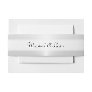 Silver with Text Invitation Belly Band